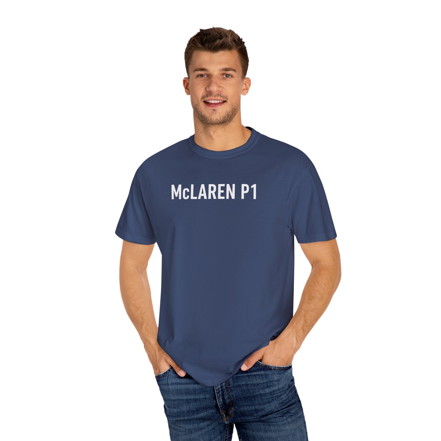 McLaren P1 Unisex Garment-Dyed T-Shirt | Automotive Fan Gift, Car Enthusiast Apparel, Unique Racing Tee, Birthday or Holiday Gift