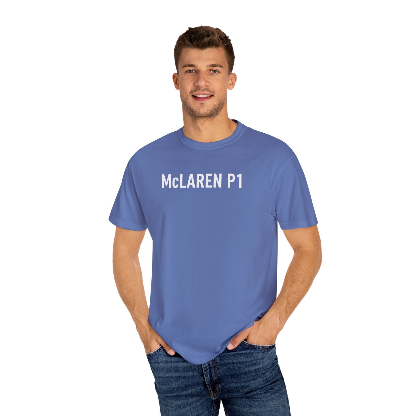 McLaren P1 Unisex Garment-Dyed T-Shirt | Automotive Fan Gift, Car Enthusiast Apparel, Unique Racing Tee, Birthday or Holiday Gift