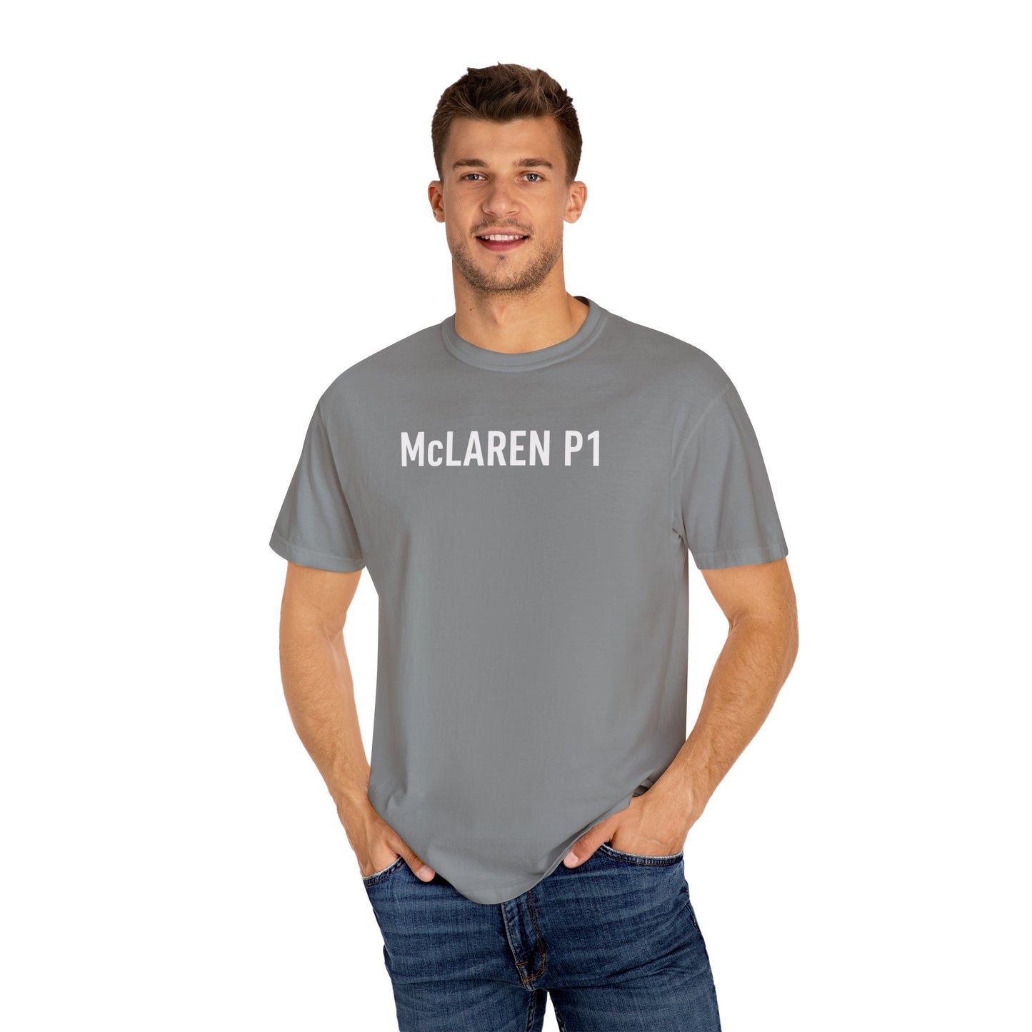 McLaren P1 Unisex Garment-Dyed T-Shirt | Automotive Fan Gift, Car Enthusiast Apparel, Unique Racing Tee, Birthday or Holiday Gift